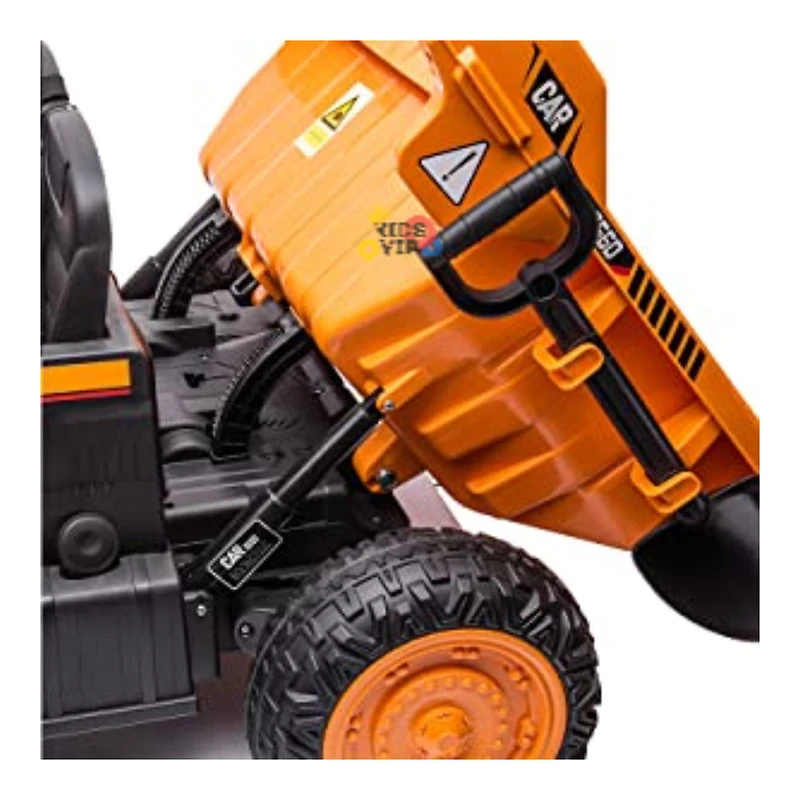 Camion-benne de construction KidsVip 12 V avec RC - Orange - Édition anglaise