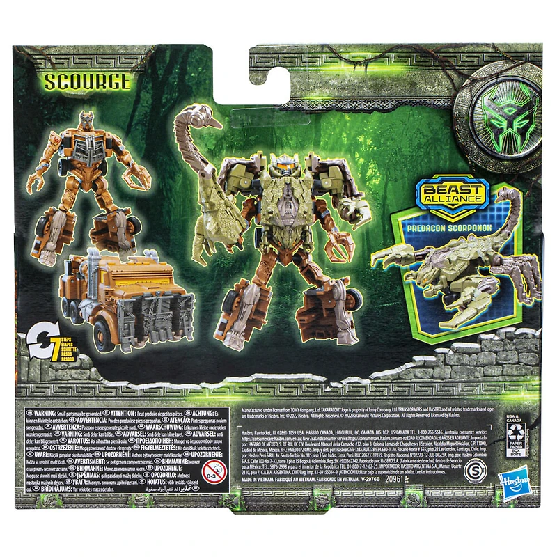 Transformers: Rise of the Beasts, Beast Alliance, Pack de 2 Beast Combiners Scourge et Predacon Scorponok, 12,5 cm