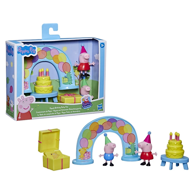 Peppa Pig L'anniversaire de Peppa, coffret de 2 figurines et accessoire - Notre exclusivité