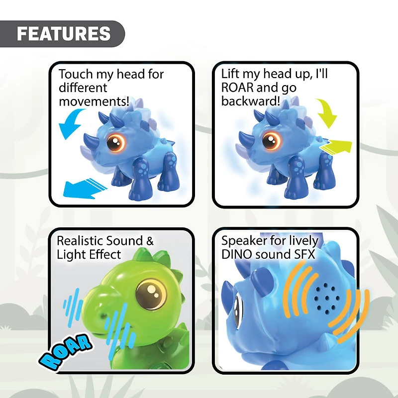 YCOO Dino Heads Up - Stegosaurus and Triceratops (One Selected At Random For Online Purchases)