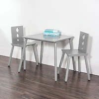 Forever Eclectic Cirque Kids Table and Chairs Set, Cool Gray