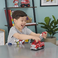 PAW Patrol, Camion de pompier transformable de luxe du film avec figurine Marcus articulée à collectionner