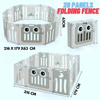 Kidsvip 20 Panels Foldable Playpen - English Edition