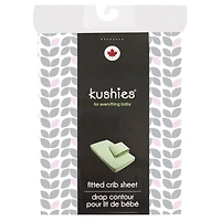 Kushies Drap Contour pour Lit de Bébé Coton Flanelle Pétale Gris