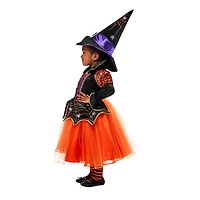 Costume de sorcière araignée orange taille petit (4-6)