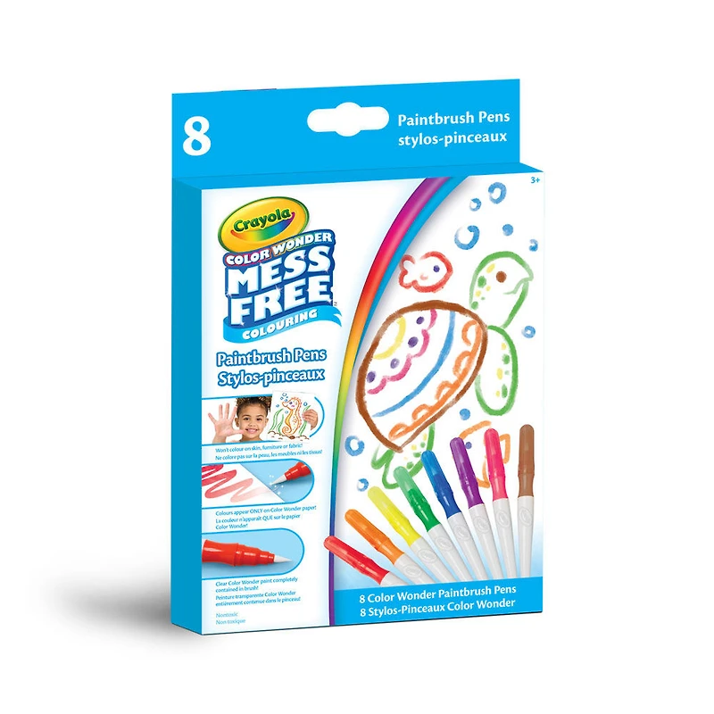 Crayola Color Wonder Mess-Free Paintbrush Pens, 8 Count