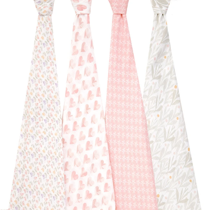 Aden + Anais Essentials 4-Pack Muslin Swaddle Piece of My Heart