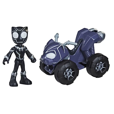 Marvel Spidey and His Amazing Friends, figurine Black Panther avec Patrouilleur panthère