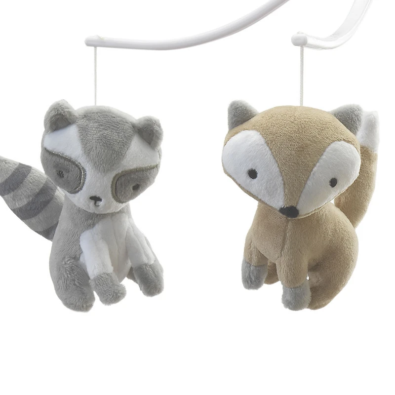 Originaux de l'heure du lit - Mobile musical pour lit de bébé Petits chenapans - Gris.