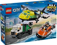 LEGO City Avion, camion d'assistance et aéroglisseur à combiner 60505 - Ensemble de construction de véhicules d'urgence - 60505