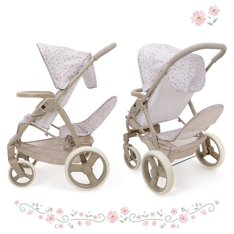Poussette double pour poupée Mabelle, Little Flora