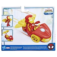 Marvel Spidey et ses Amis Extraordinaires, coffret Bolide Iron Man, figurine avec véhicule et accessoire, jouets préscolaires