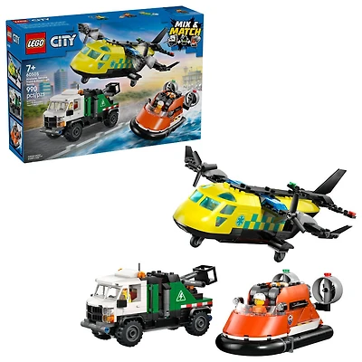 LEGO City Airplane, Service Truck & Hovercraft Remix Building Toy for Kids, Ages 7+ - 60505