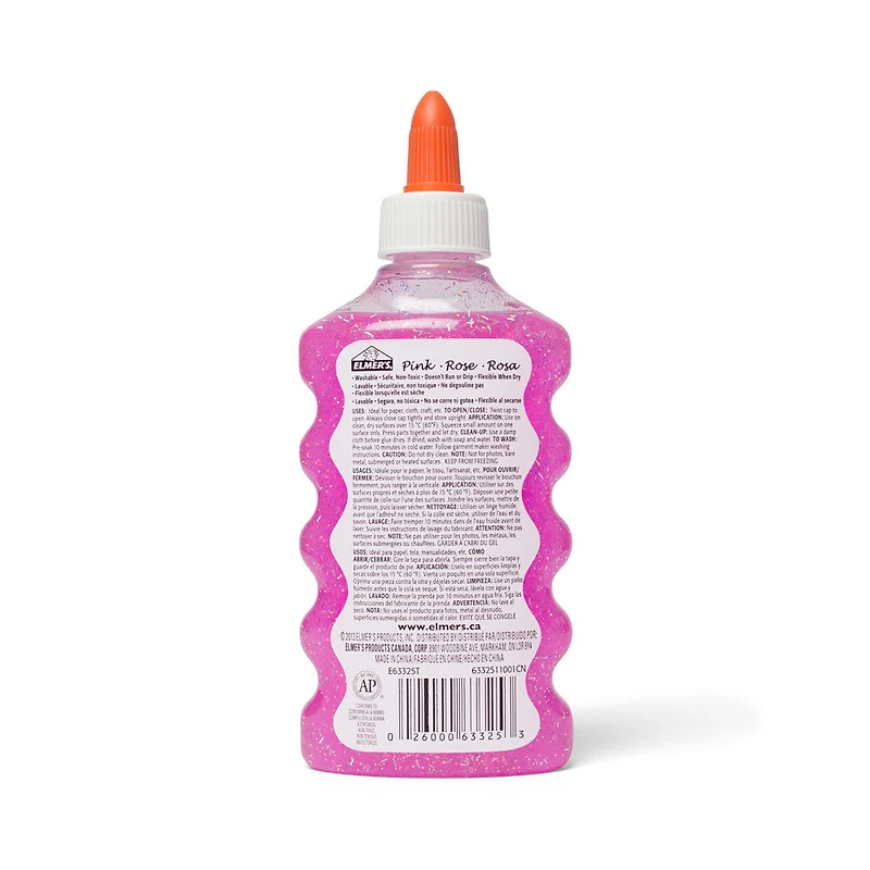 Elmers 6Oz Glitter Glue Pink