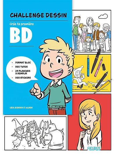 Bloc challenge dessin - crée te première BD - French Text