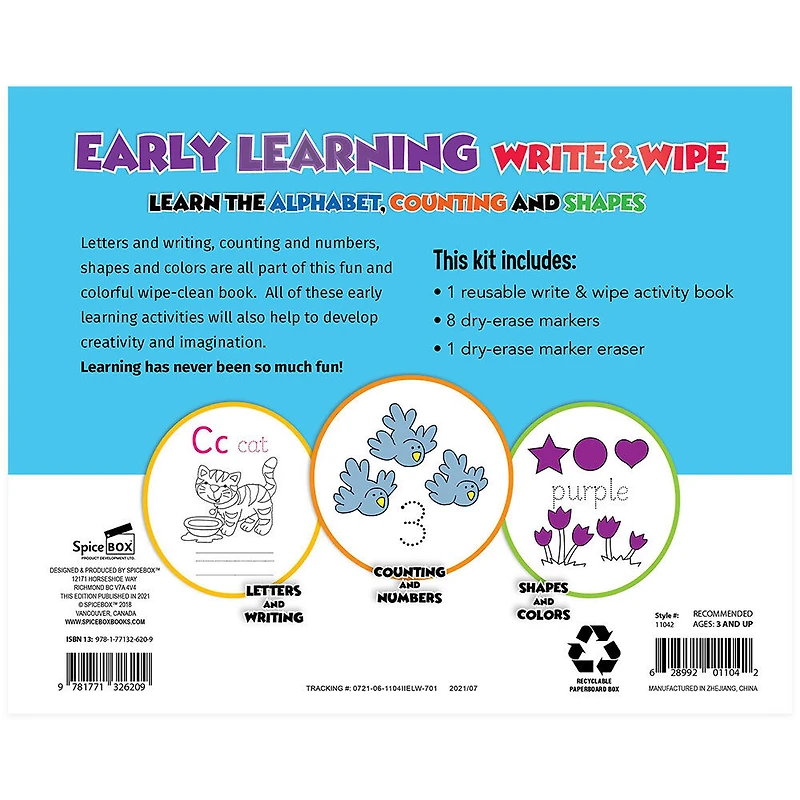 SpiceBox Children's Art Kits Imagine It Early Learning Write and Wipe - English Edition