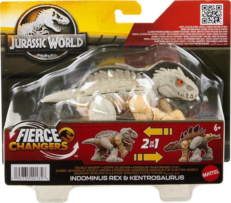 Jurassic World Transformation Féroce Double Danger Indominus Rex en Kentrosaure