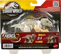 Jurassic World Transformation Féroce Double Danger Indominus Rex en Kentrosaure
