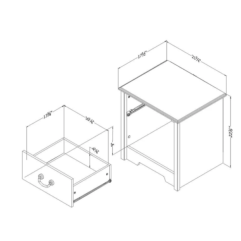 Aviron Table de chevet 1 tiroir Pin bord de mer