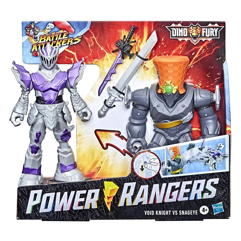 Power Rangers Dino Fury Battle Attackers 2-Pack Void Knight vs. Snageye