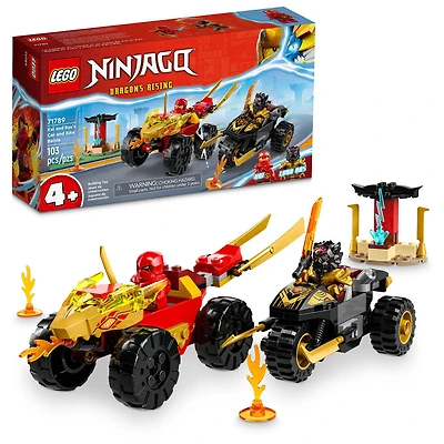 LEGO NINJAGO Le combat en voiture et en moto de Kai et Ras 71789 Ensemble de jeu de construction (103 pièces)