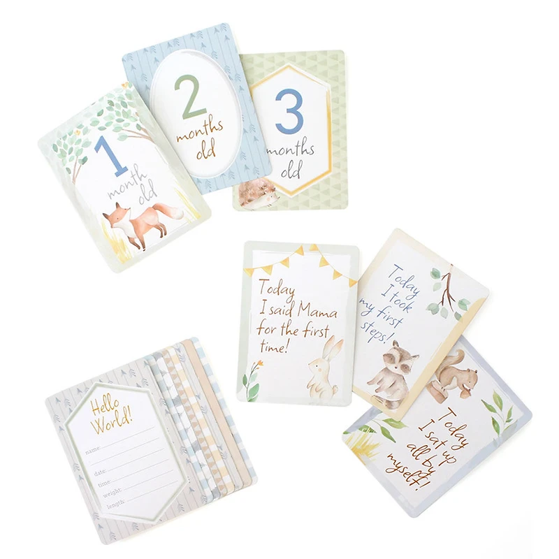 Itzy Ritzy Milestone Cards , Neutre, Animaux des bois