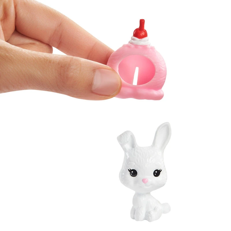 Barbie Club Chelsea Dress-Up Doll in Ice Cream Costume, 6-inch Blonde with Pet Bunny