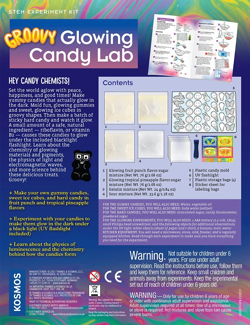 Thames & Kosmos Groovy Glowing Candy Lab - Édition anglaise