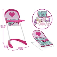Ensemble de jeu pour poupée 21 pièces, motif Mint Heart