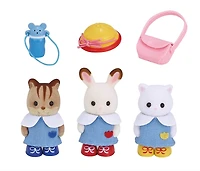 Les amis de la garderie de Calico Critters, ensemble de 3 poupées figurines à collectionner vêtues pour la garderie
