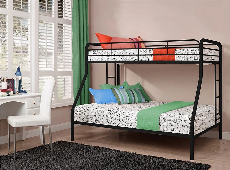 DHP - Twin Over Full Bunk Bed, Black