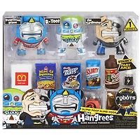 Figurines Parodie The Hangrees World's Poopiest Robots à collectionner, paquet de 3 avec gelée
