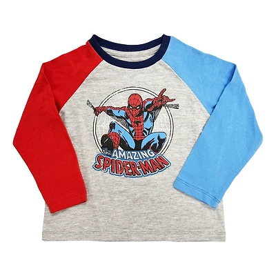 Marvel - Haut à manches longues raglan - Gris chiné et rouge et bleu - Taille 3T - Exclusivité Toys "R" Us