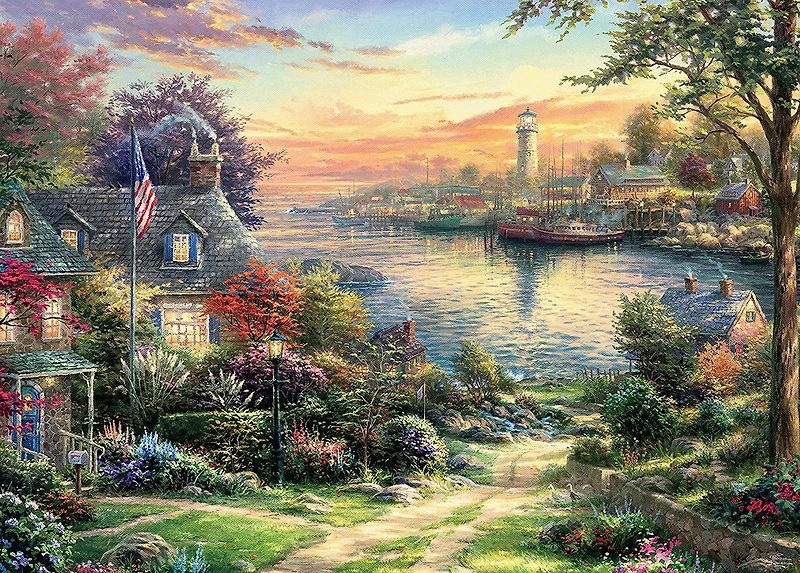 Ceaco: Thomas Kinkade - New England Harbor casse tête (1000pc)