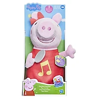 Peppa Pig Oink-Along Songs Peppa Singing Plush Doll with Sparkly Red Dress and Bow, Sings 3 Songs