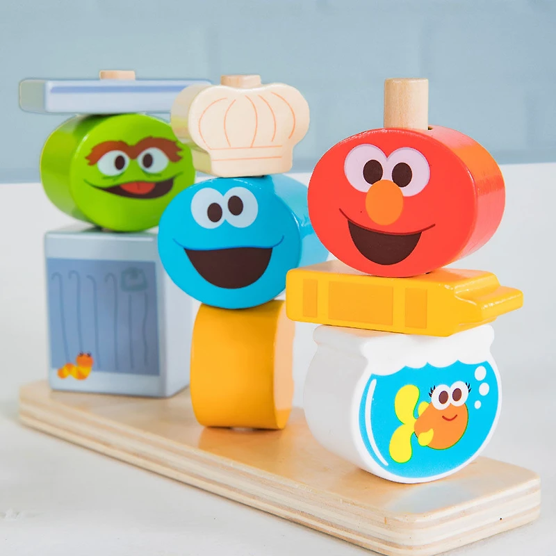 Mix & Match Sesame Street Friends Wooden Stacking Toy