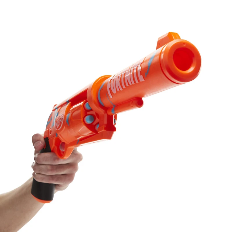 Nerf Fortnite, blaster 6-SH avec revêtement Camo Pulse, mécanisme à percuteur, barillet rotatif 6 fléchettes