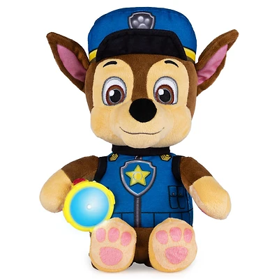 PAW Patrol, Peluche Chase à câliner avec lampe torche et effets sonores