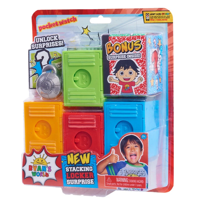 Casiers de Surprises Empilables de Ryan's World, Cinq Casiers Remplis de Surprises - Édition anglaise