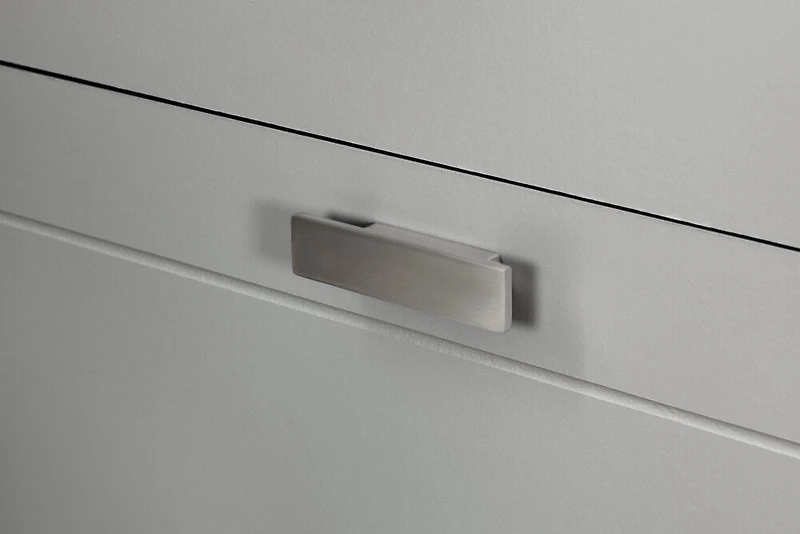 Reevo Table de chevet avec organisateur de fils Gris clair