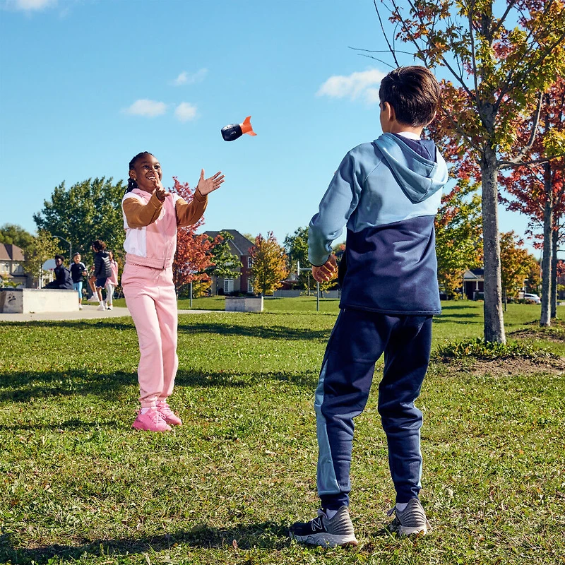Ballon Aerobie Super Sonic Fin Catch, ballon de football américain aérodynamique et souple Russell Wilson, bleu/orange