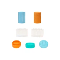 Wonder Factory Never Dry Dough & Sand Starter Set- Light Blue Dough + Orange Sand