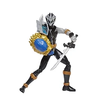 Power Rangers Dino Fury, Ranger noir avec manche bouclier, figurine Dino Fury et sabre Chromafury