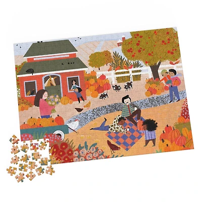 Puzzles Spin Master, Puzzle Le champ de citrouilles, Puzzle de 500 pièces par l'artiste Fiona Lee avec poster décoratif