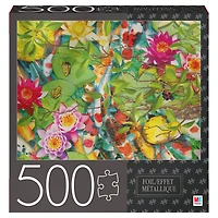 500-Piece Jigsaw Puzzle with Foil Accents, Koi Pond