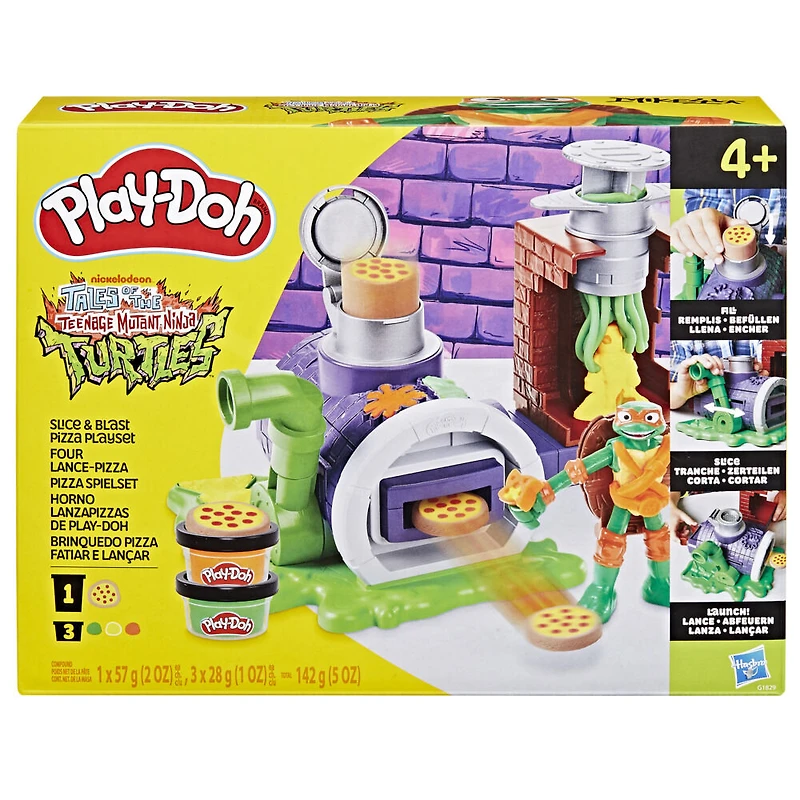 Play-Doh Les Tortues Ninja Four lance-pizza, coffret de pâte à modeler