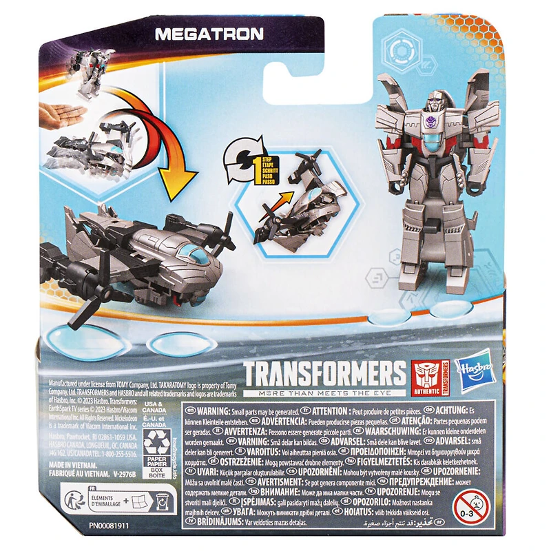 Transformers Earthspark, figurine Megatron 1-Step Flip Changer de 10 cm