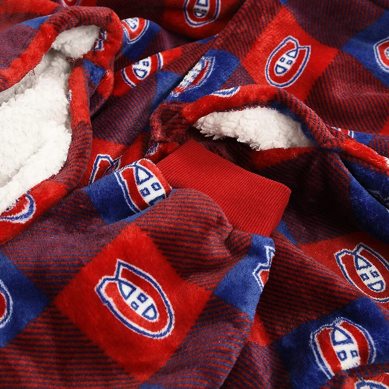 Couverture portable surdimensionnée à capuchon en sherpa des Canadiens de Montreal de la LNH taille unique