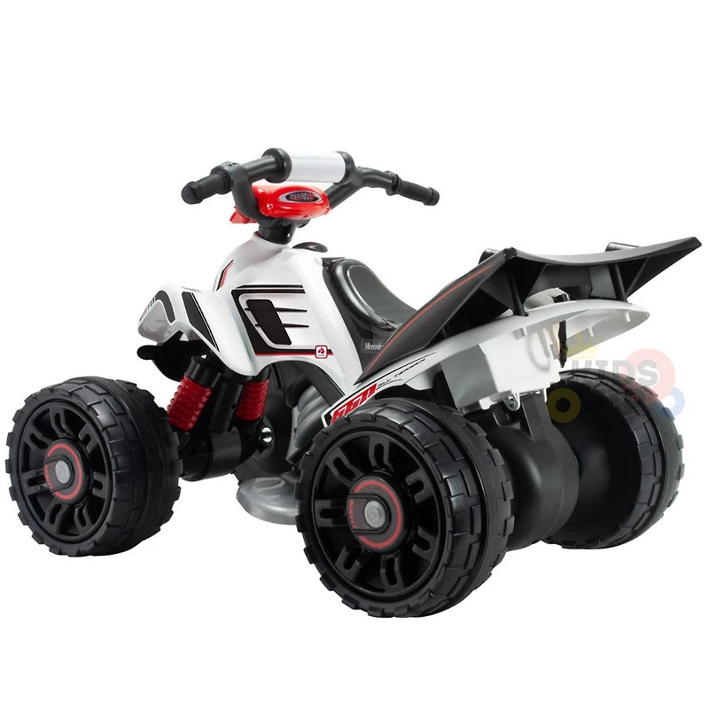 KidsVip 12V Kids and Toddlers Mercedes Mantis Ride on Car w/ Oversized Wheels - White - English Edition - R Exclusive