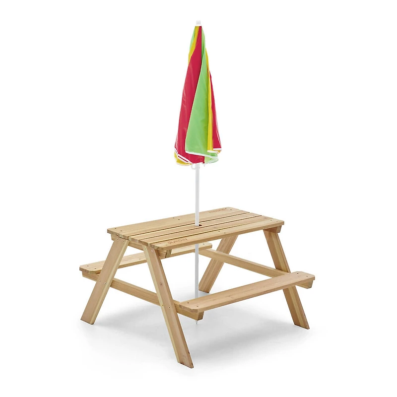 Plum Wooden Picnic Table with Parasol